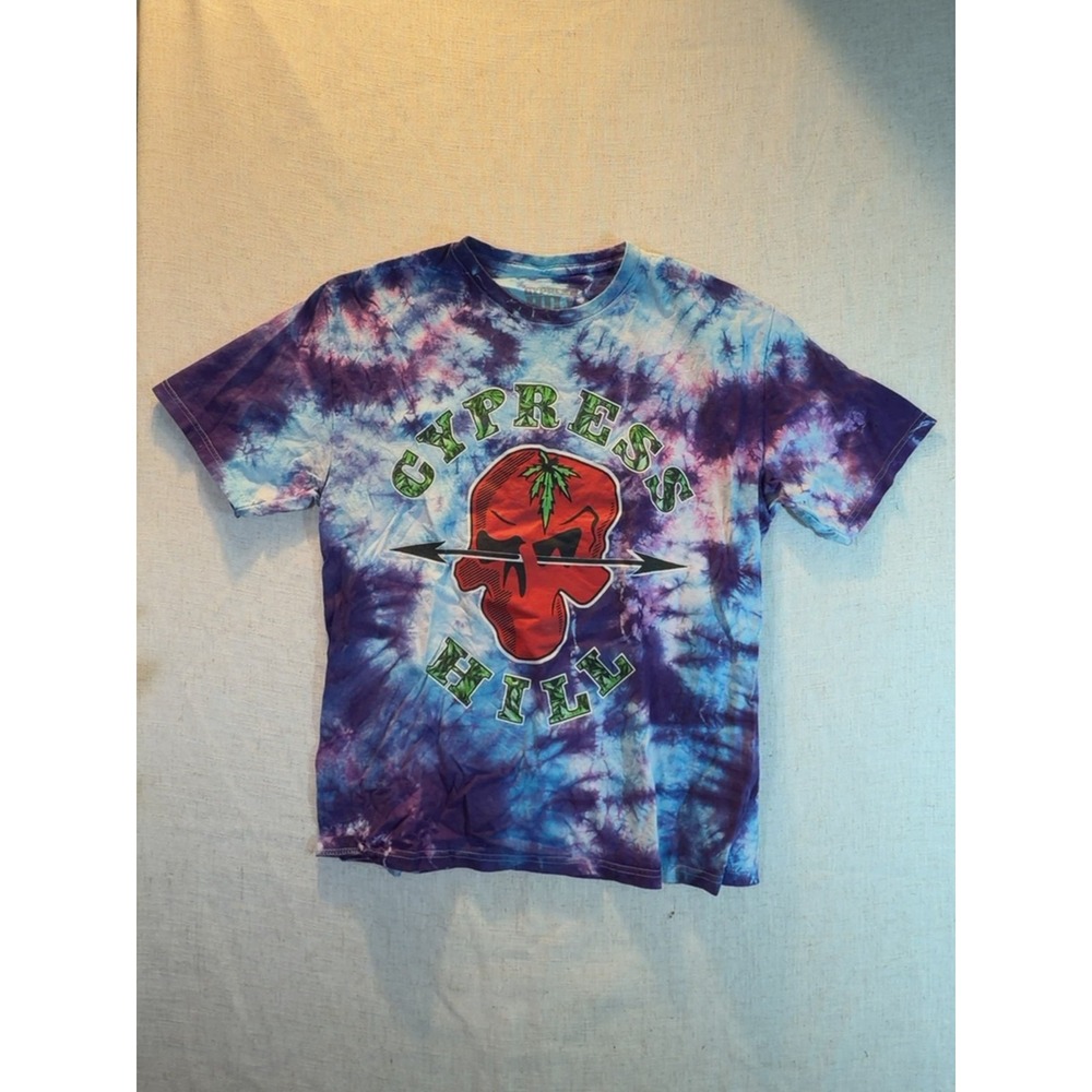Cypress Hill T-Shirt Tie Dye Skull Logo Purple Blue Size Medium